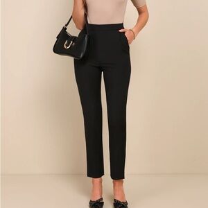 Kick It Black High-Waisted Trouser Pants